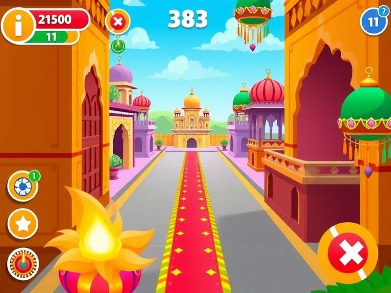 Kulfi Kicker gameplay screenshot showing colorful Indian-themed levels